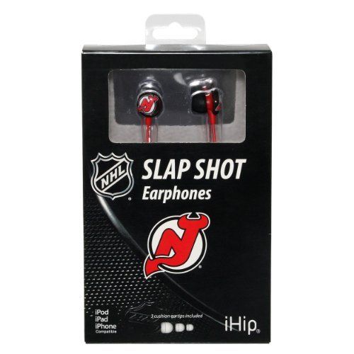 LICENSED NHL New Jersey Devils Premium Audio Earphones Ear Buds Bud iHip