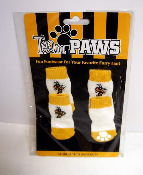 Wholesale LICENSED Georgia Tech University (Pack of 4) Dog Socks - Assorted Sizes