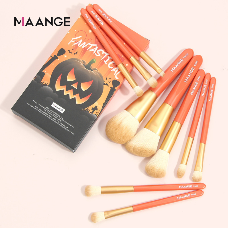 Maange Boxed 10 Makeup Brushes Set Portable Eye Shadow Brush Full Set Of Beauty TOOLS