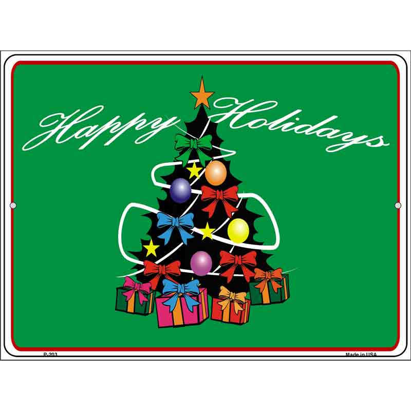 Happy HOLIDAYs Tree Wholesale Metal Novelty Parking Sign